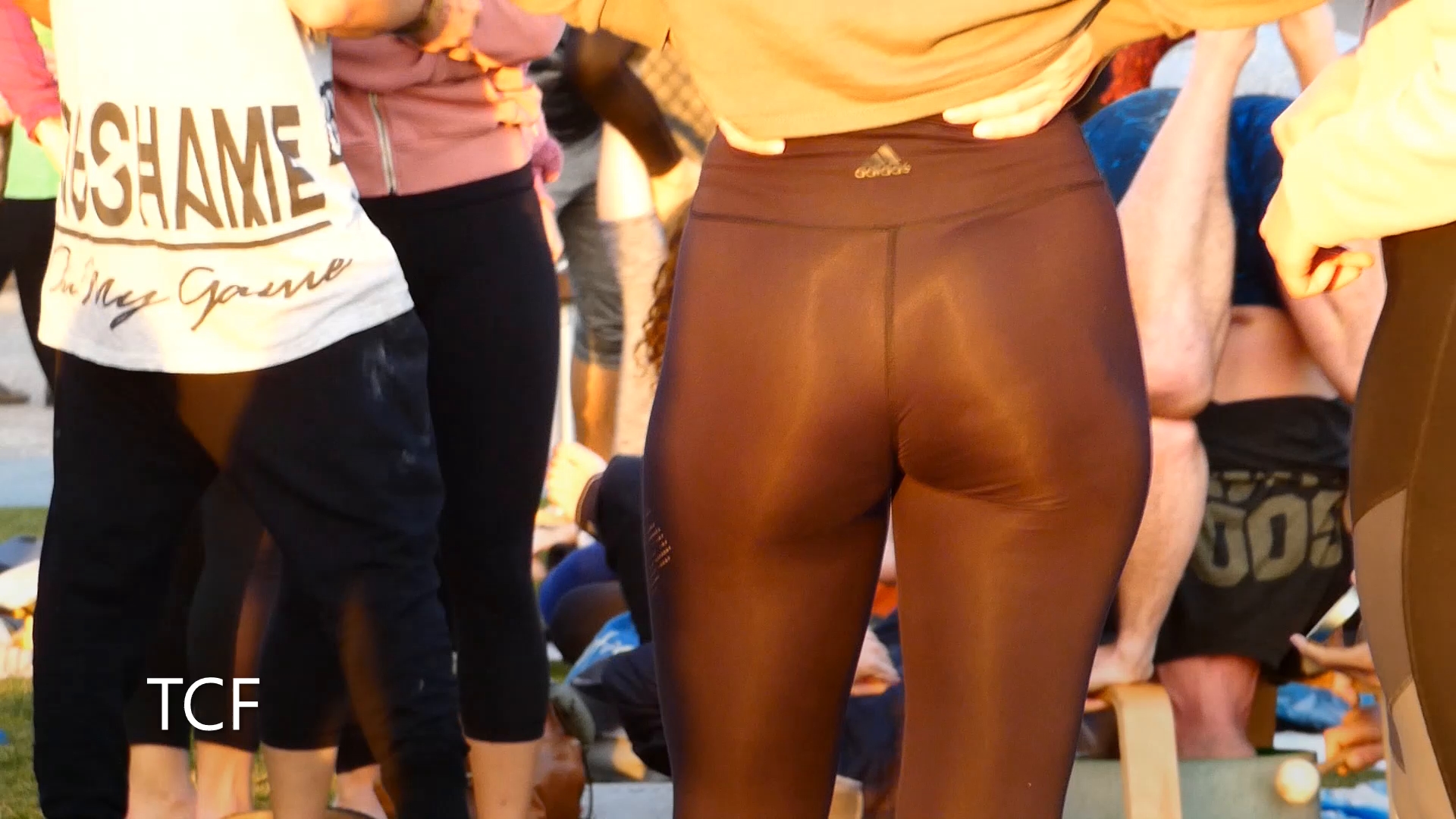AMAZING Fit Blonde With a Perfect SHINY Ass Doing Yoga_shot_000